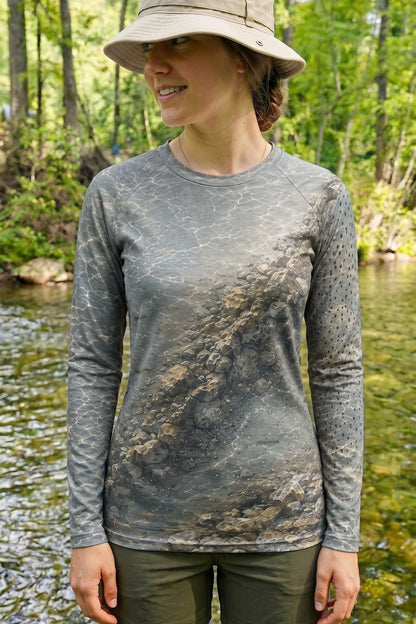 Women’s Fishing Long Sleeve - Ozark Current Crown Brown - AOW08