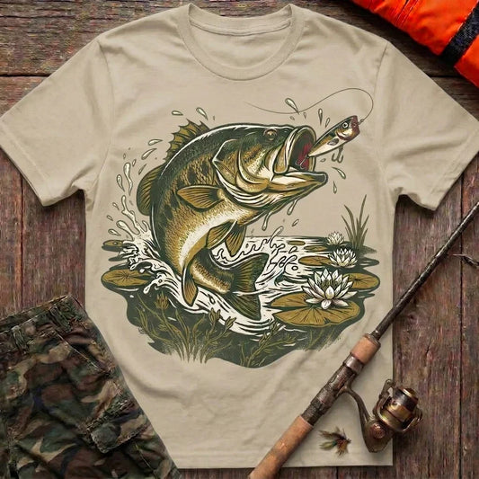Large Mouth Bass Topwater Strike T-Shirt