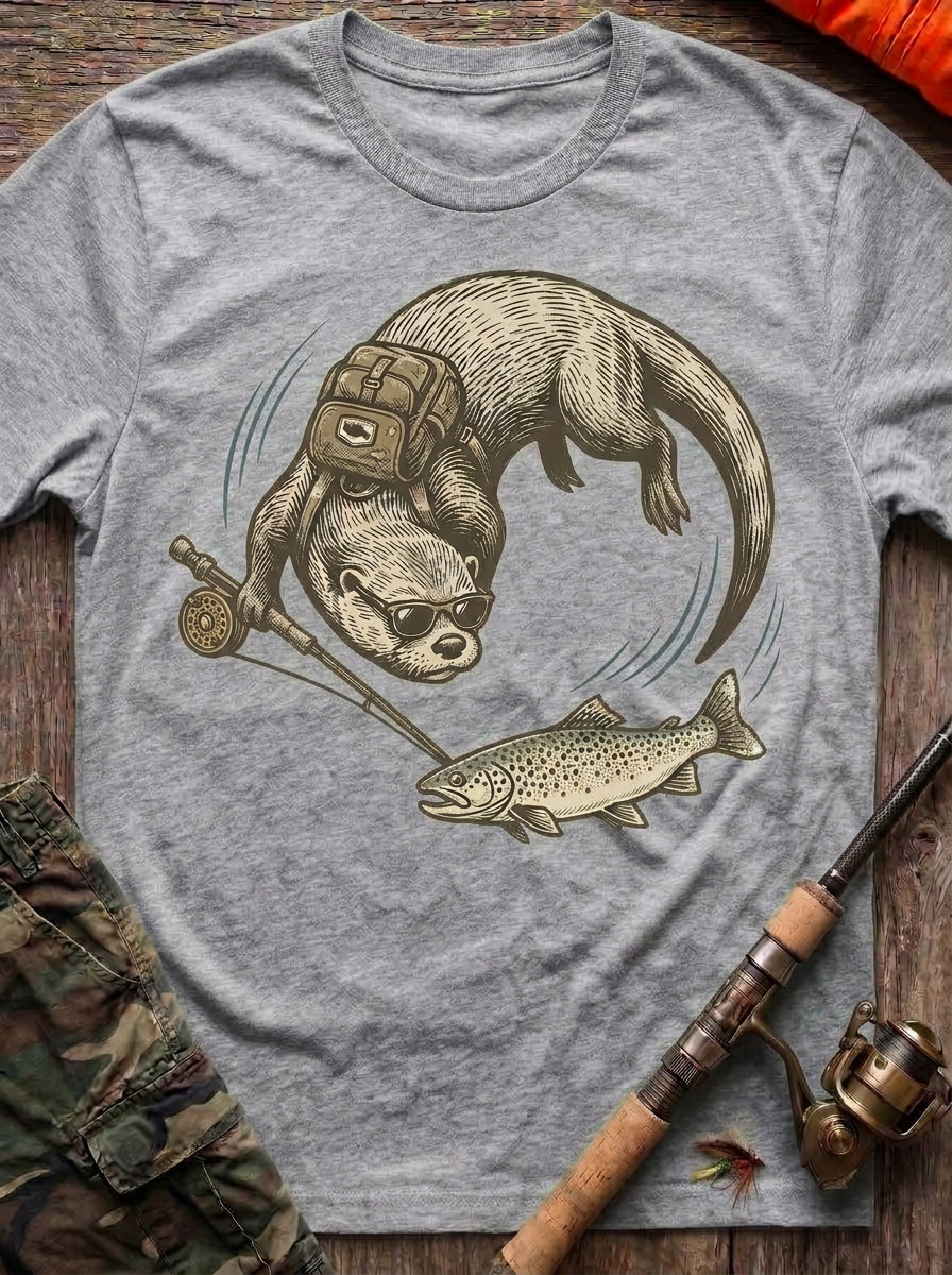 Otter's Stream Trout Fishing T-Shirt
