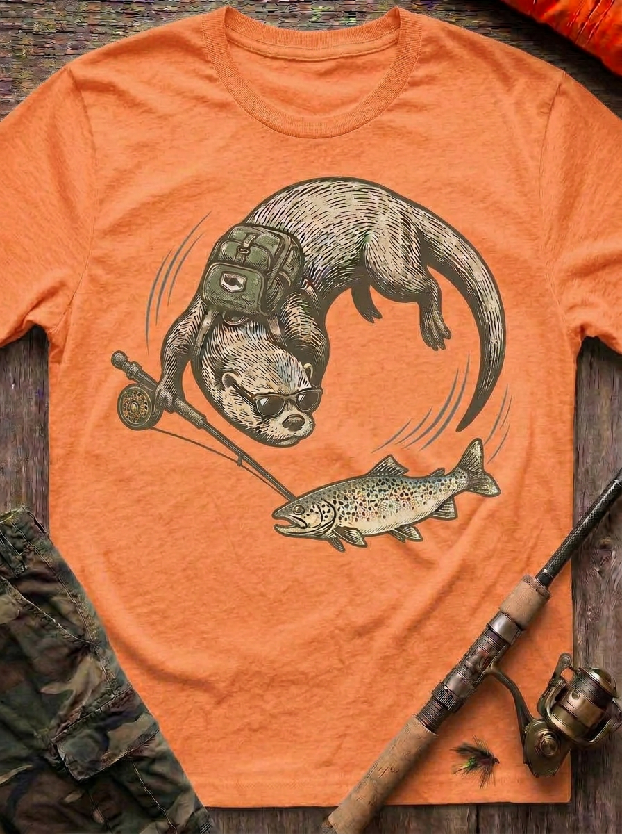 Otter's Stream Trout Fishing T-Shirt