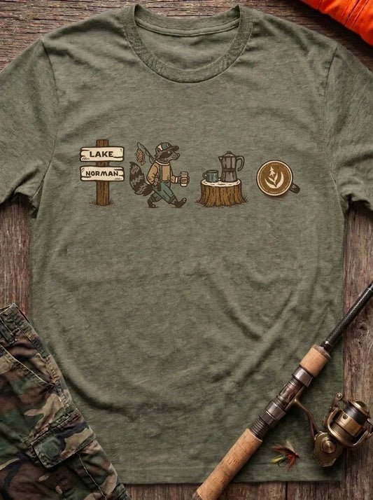 Lake Camp Raccoon Fishing T-Shirt