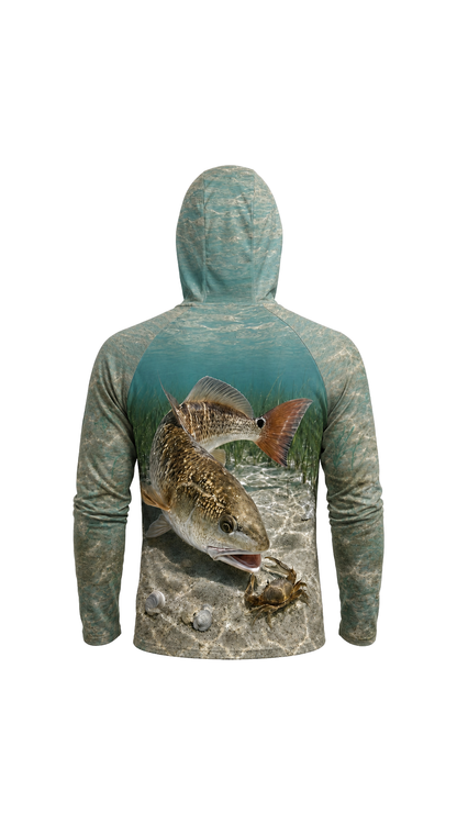 AirLite Fishing Sun Hoodie - Clear Flats Redfish Hunt - MHL47 image 5
