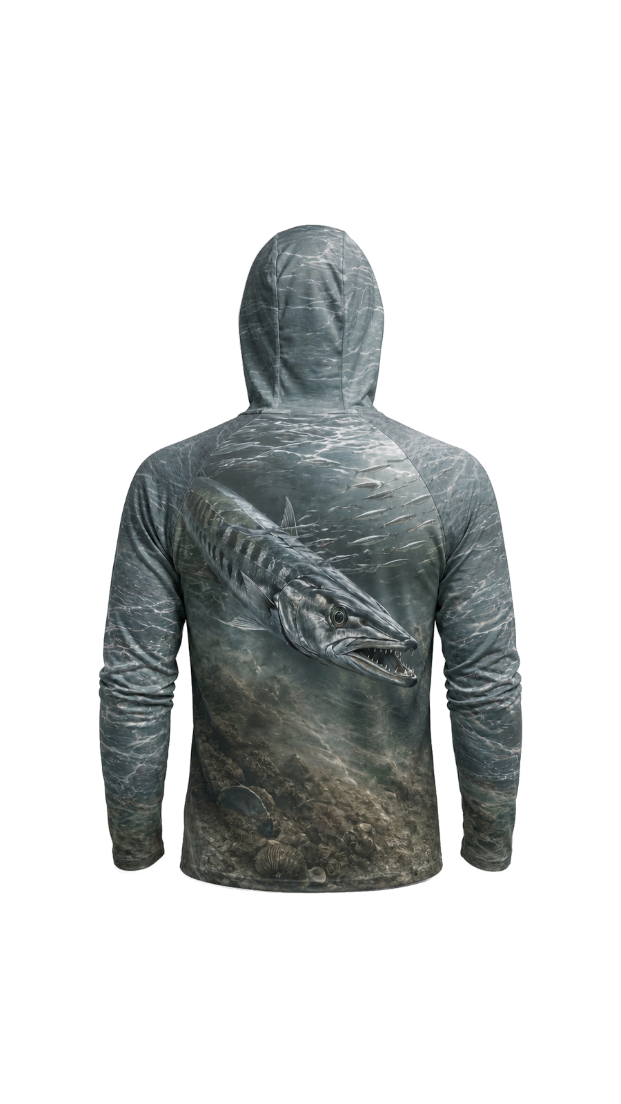AirLite Fishing Sun Hoodie - Silver Barracuda Drift - MHL65 image 5
