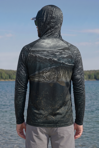 AirLite Fishing Sun Hoodie - Storm Wave Musky - MHL29 image 2