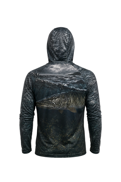 AirLite Fishing Sun Hoodie - Storm Wave Musky - MHL29 image 4