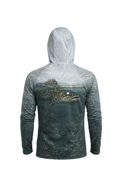 AirLite Fishing Sun Hoodie - Misty Timber Walleye - MHL33 image 5