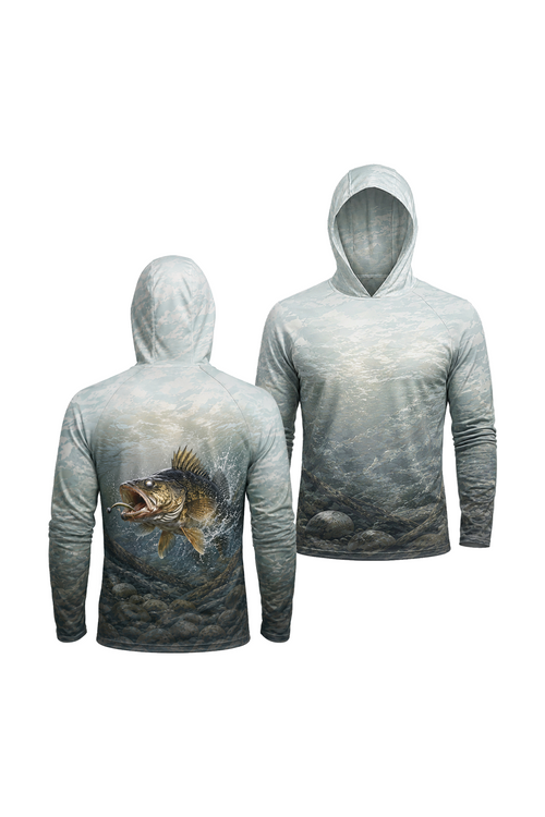 AirLite Fishing Sun Hoodie - River Walleye Strike - MHL53 image 1