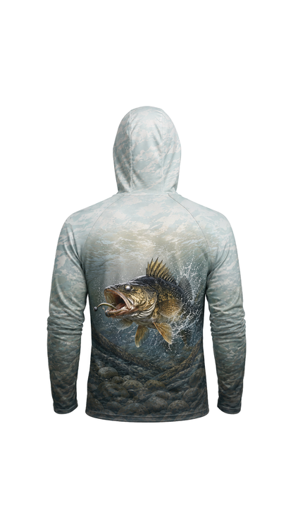 AirLite Fishing Sun Hoodie - River Walleye Strike - MHL53 image 5