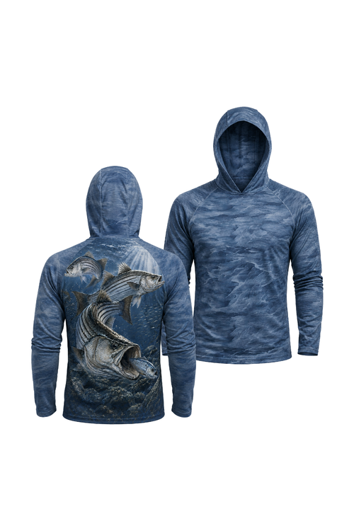 AirLite Fishing Sun Hoodie - Texoma Frenzy Striper - MHL43 image 1