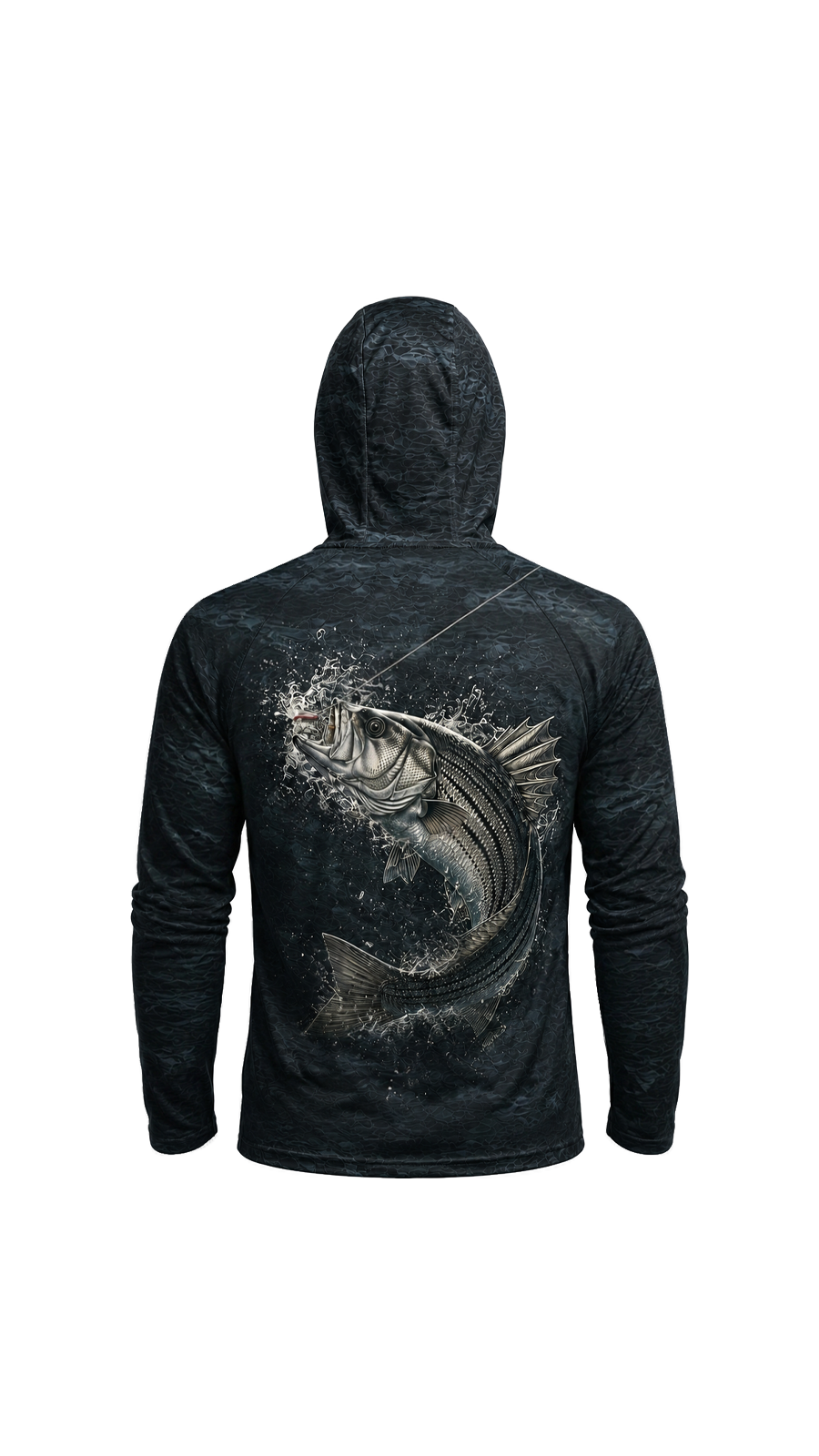 AirLite Fishing Sun Hoodie - Midnight Splash Striper - MHL54 image 5