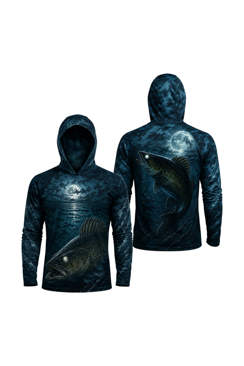 AirLite Fishing Sun Hoodie - Moonlit Eye Walleye - MHL52 image 1