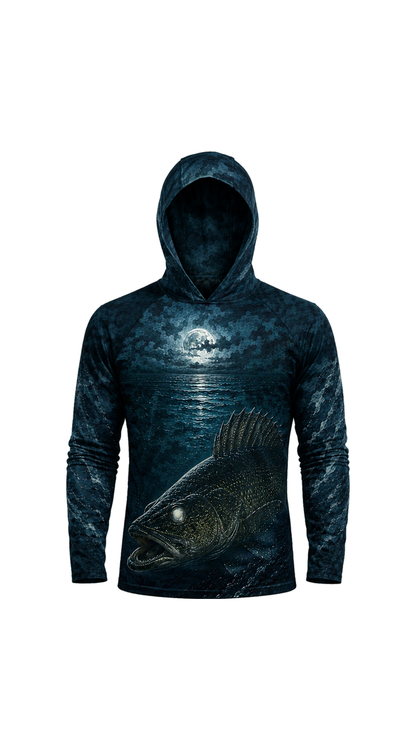 AirLite Fishing Sun Hoodie - Moonlit Eye Walleye - MHL52 image 5