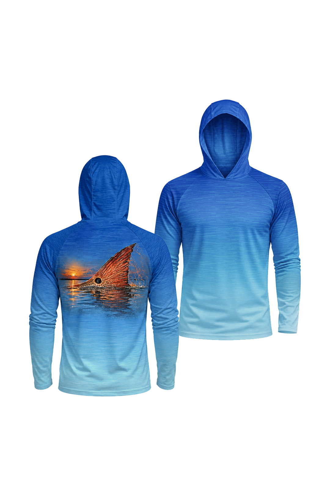 AirLite Fishing Sun Hoodie - Sunset Redfish Tailing image 1