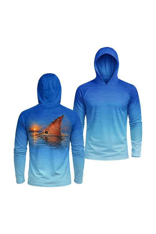 AirLite Fishing Sun Hoodie - Sunset Redfish Tailing image 1