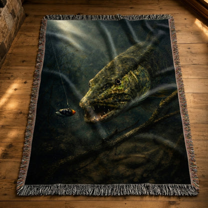 Northern Pike Woven Lodge Throw Blanket