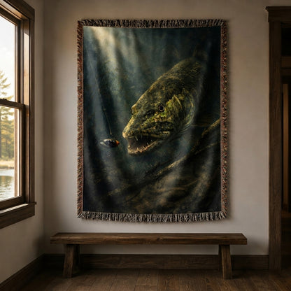 Northern Pike Woven Lodge Throw Blanket