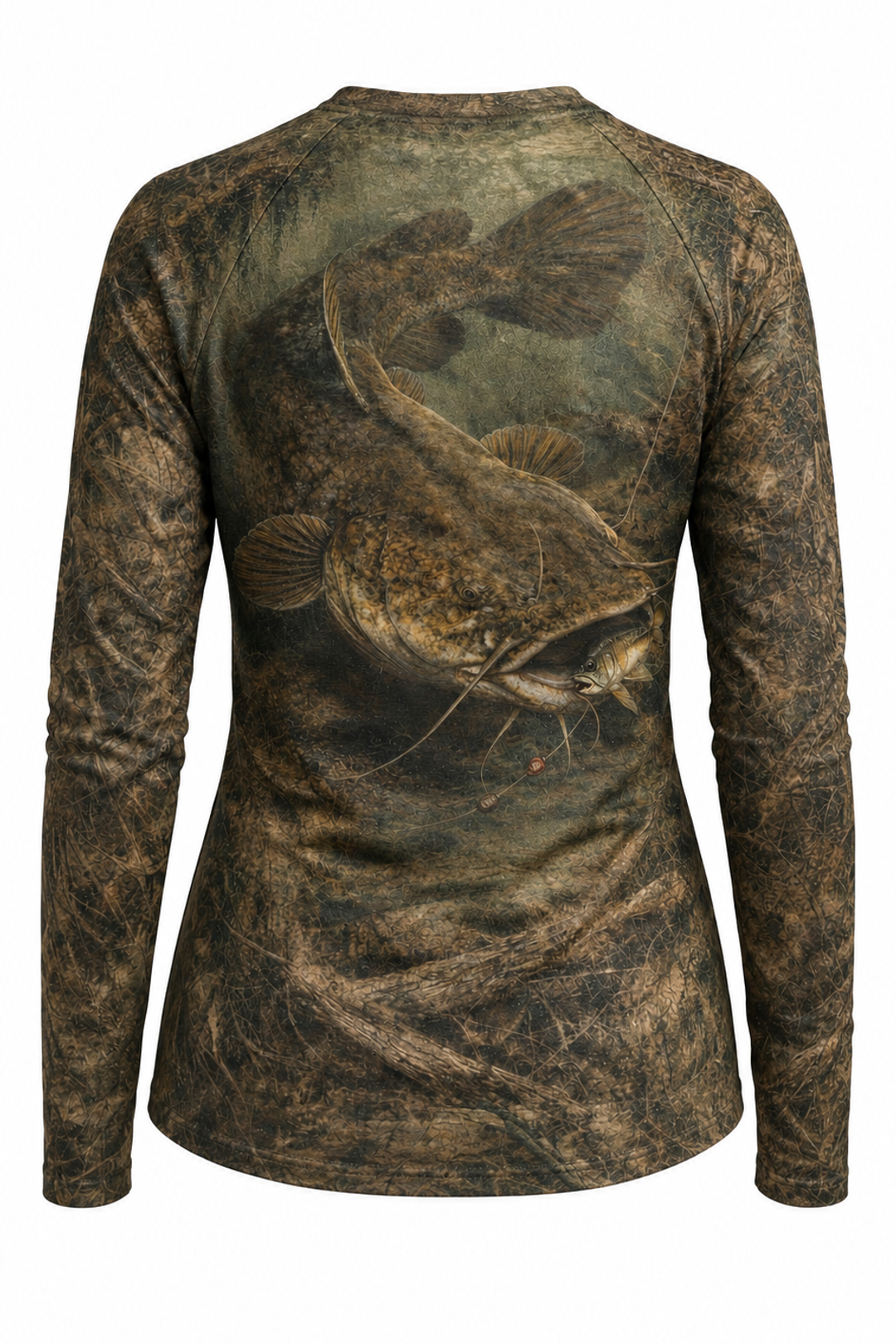 Performance Fishing Female Long Sleeve - Stillwater Catfish - PGH01 mockup artwork side