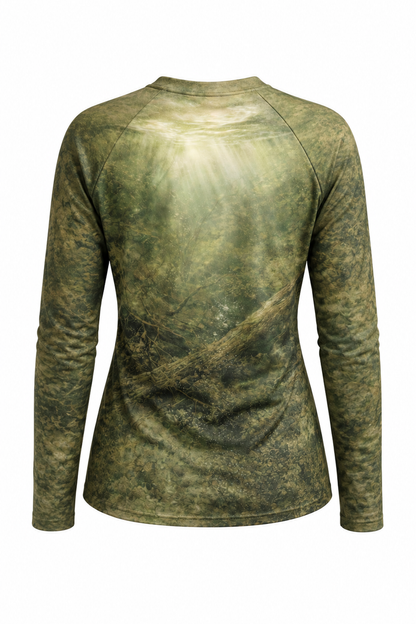 Performance Fishing Female Long Sleeve - Timber Bass Sunray - PGH03 mockup opposite side