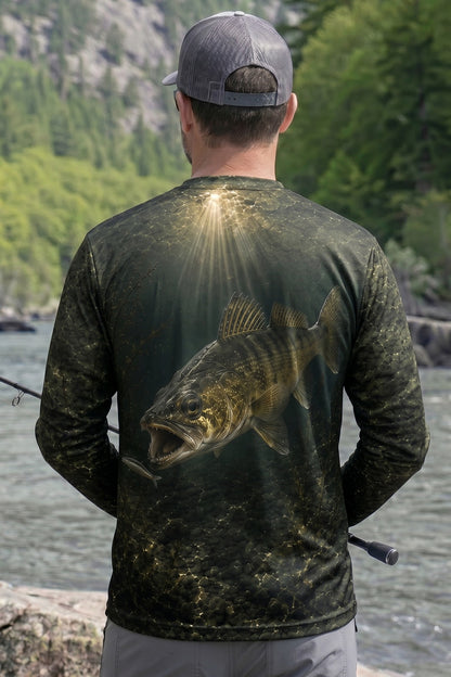 Performance Fishing Long Sleeve - Abyssal Sunburst Walleye - TBT119 lifestyle artwork side