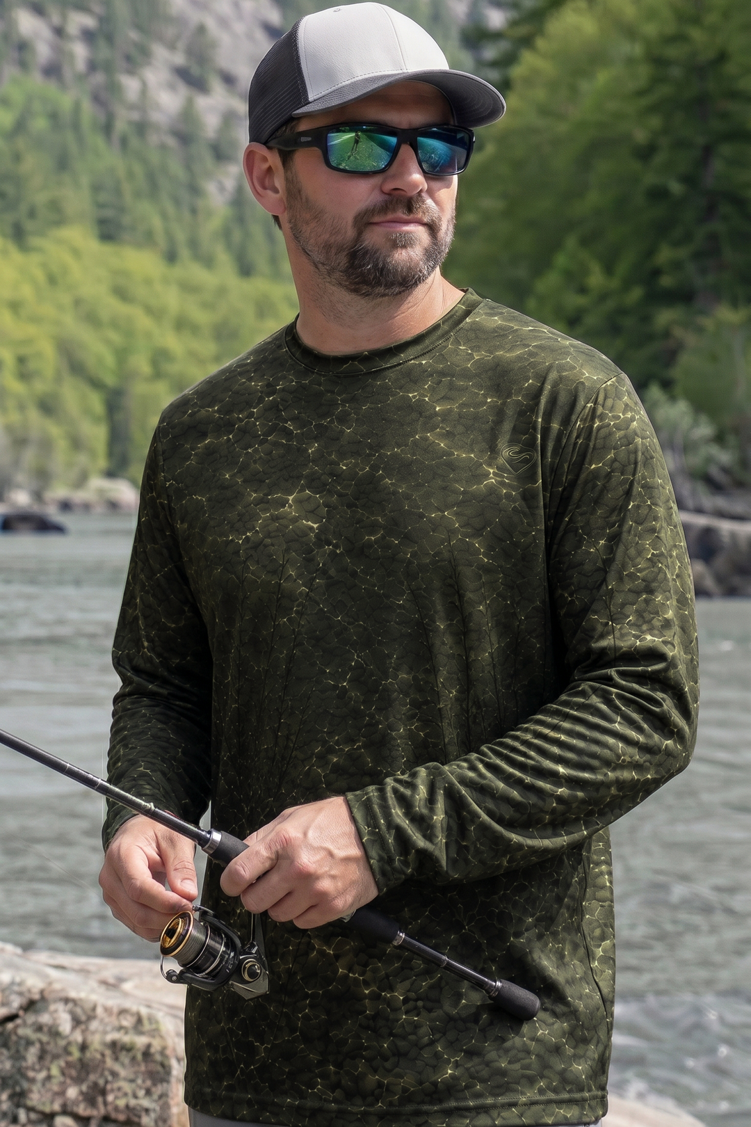 Performance Fishing Long Sleeve - Abyssal Sunburst Walleye - TBT119 lifestyle opposite side