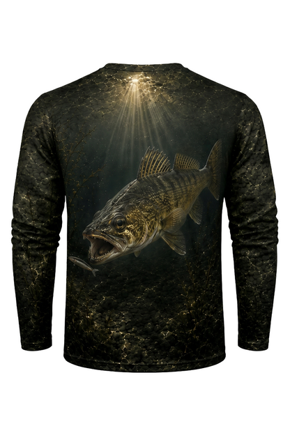 Performance Fishing Long Sleeve - Abyssal Sunburst Walleye - TBT119 mockup artwork side