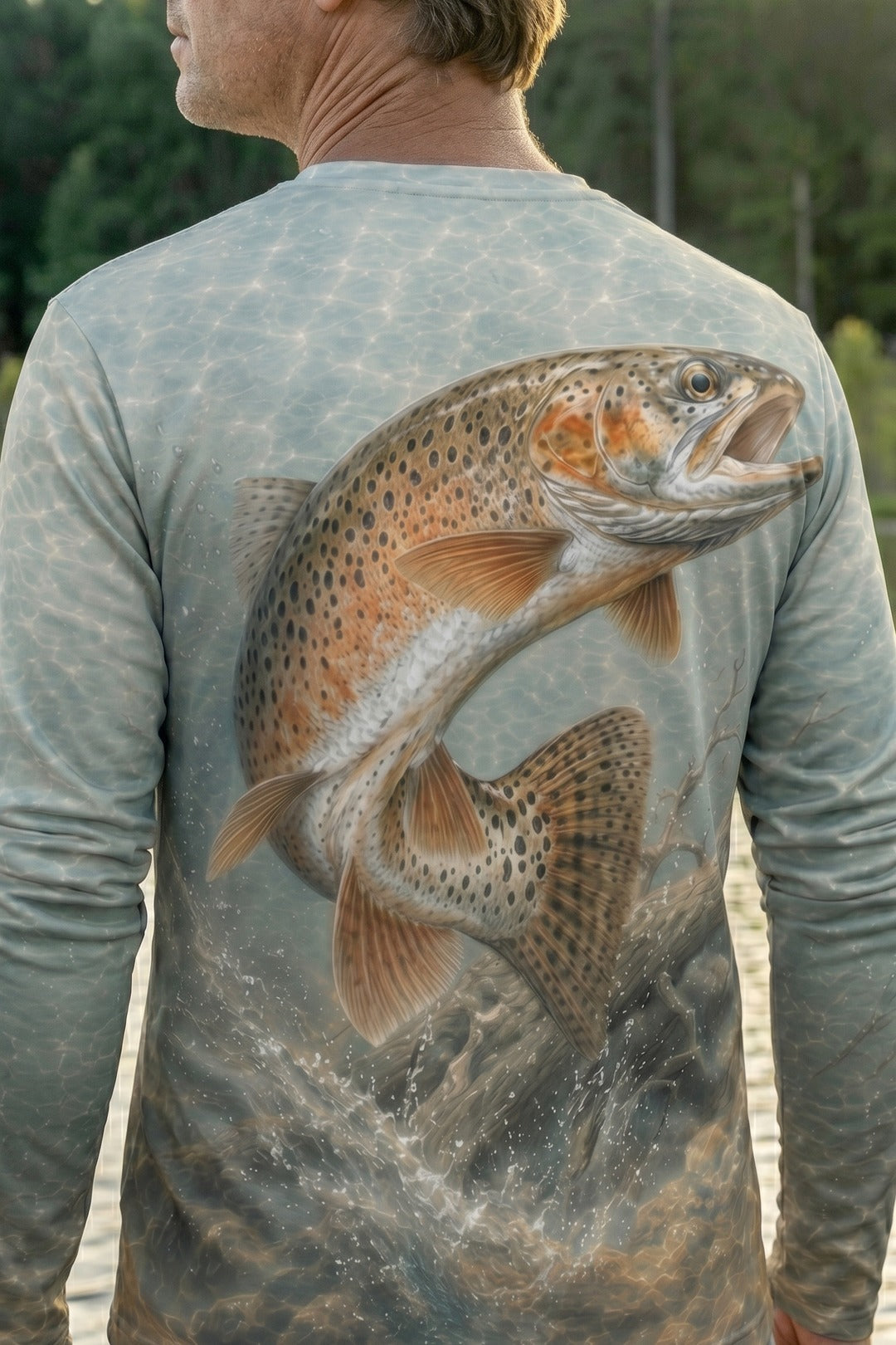 Performance Fishing Long Sleeve - Alkaline Trout Drift - AOF66 lifestyle artwork zoom