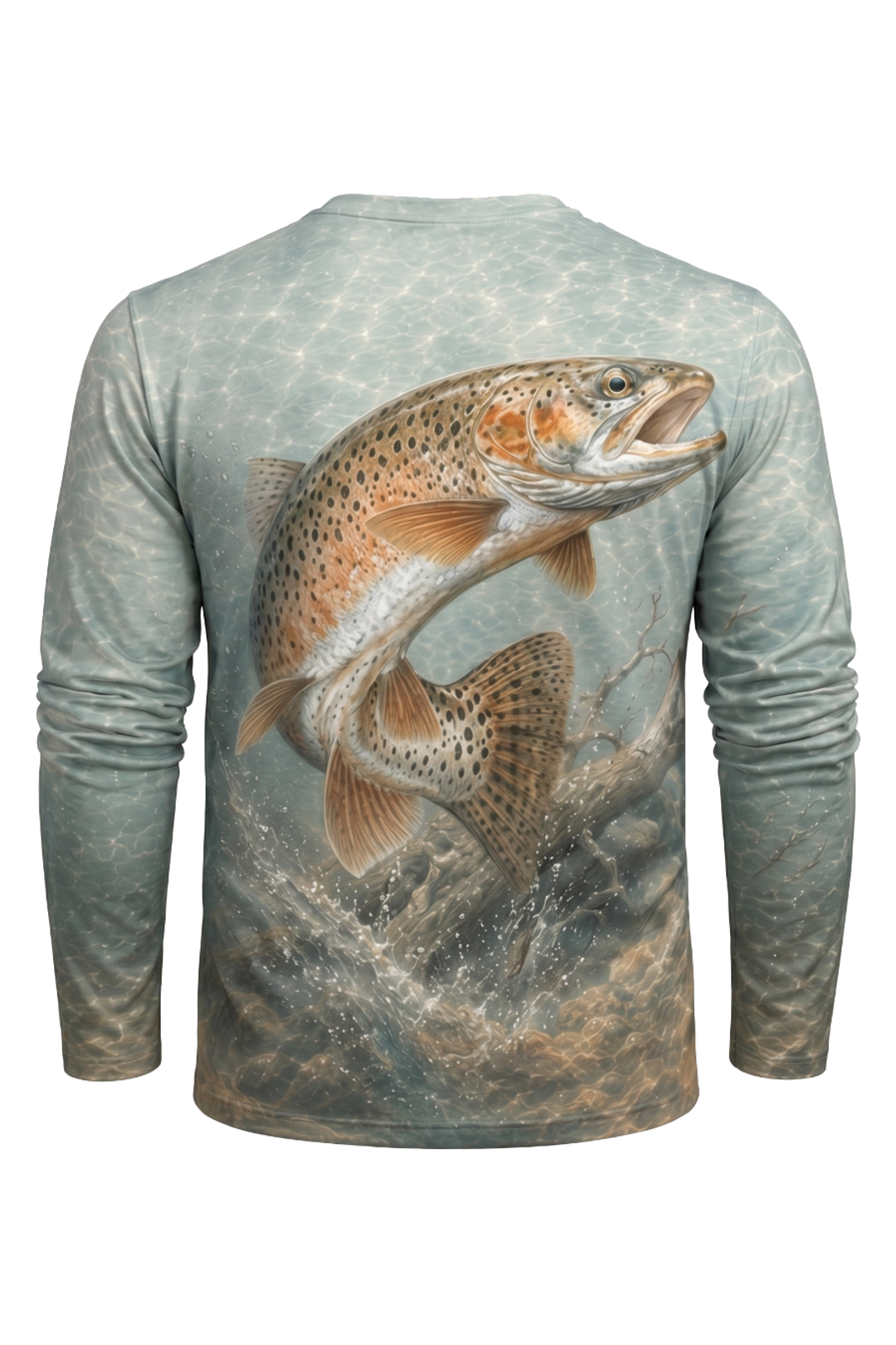 Performance Fishing Long Sleeve - Alkaline Trout Drift - AOF66 mockup artwork side