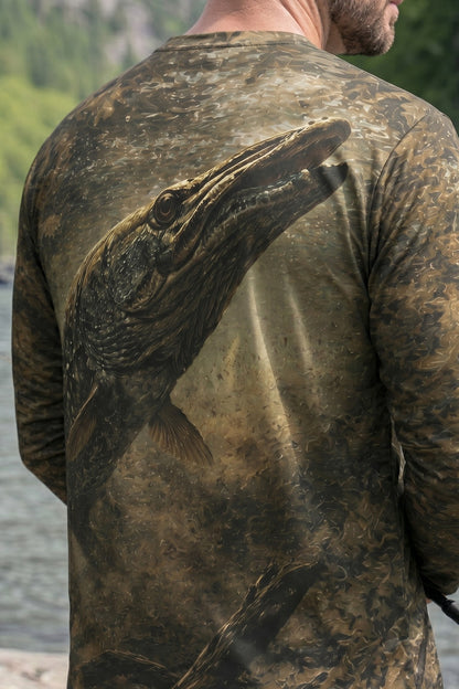 Performance Fishing Long Sleeve - Alligator gar Trinity Shadow - AOF28 lifestyle artwork zoom