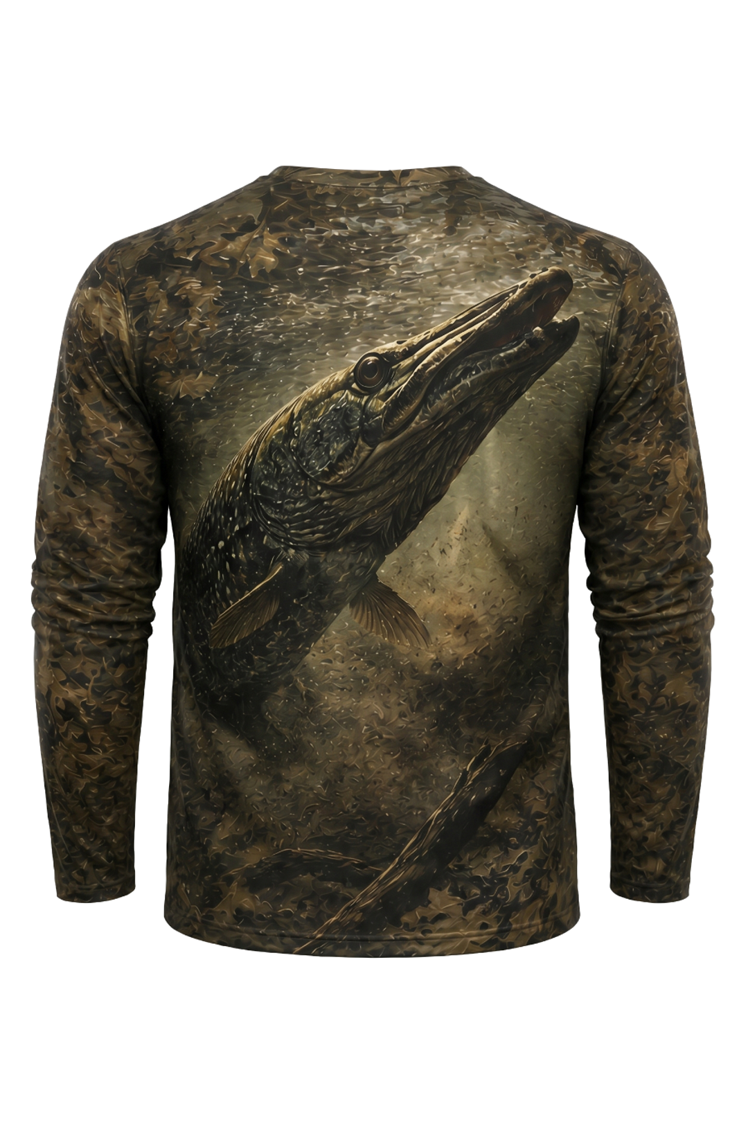Performance Fishing Long Sleeve - Alligator gar Trinity Shadow - AOF28 mockup artwork side