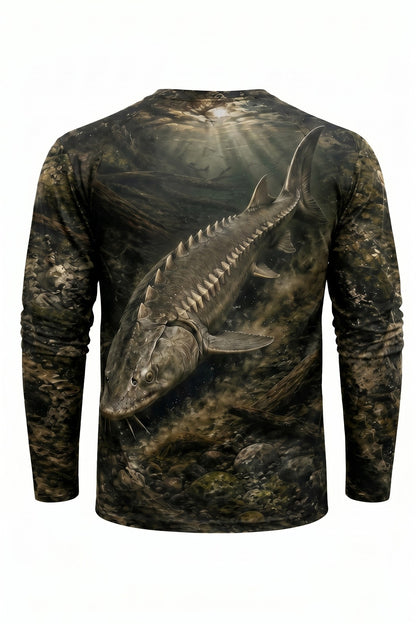 Performance Fishing Long Sleeve - Ancient Armor Sturgeon - TBT131 mockup artwork side