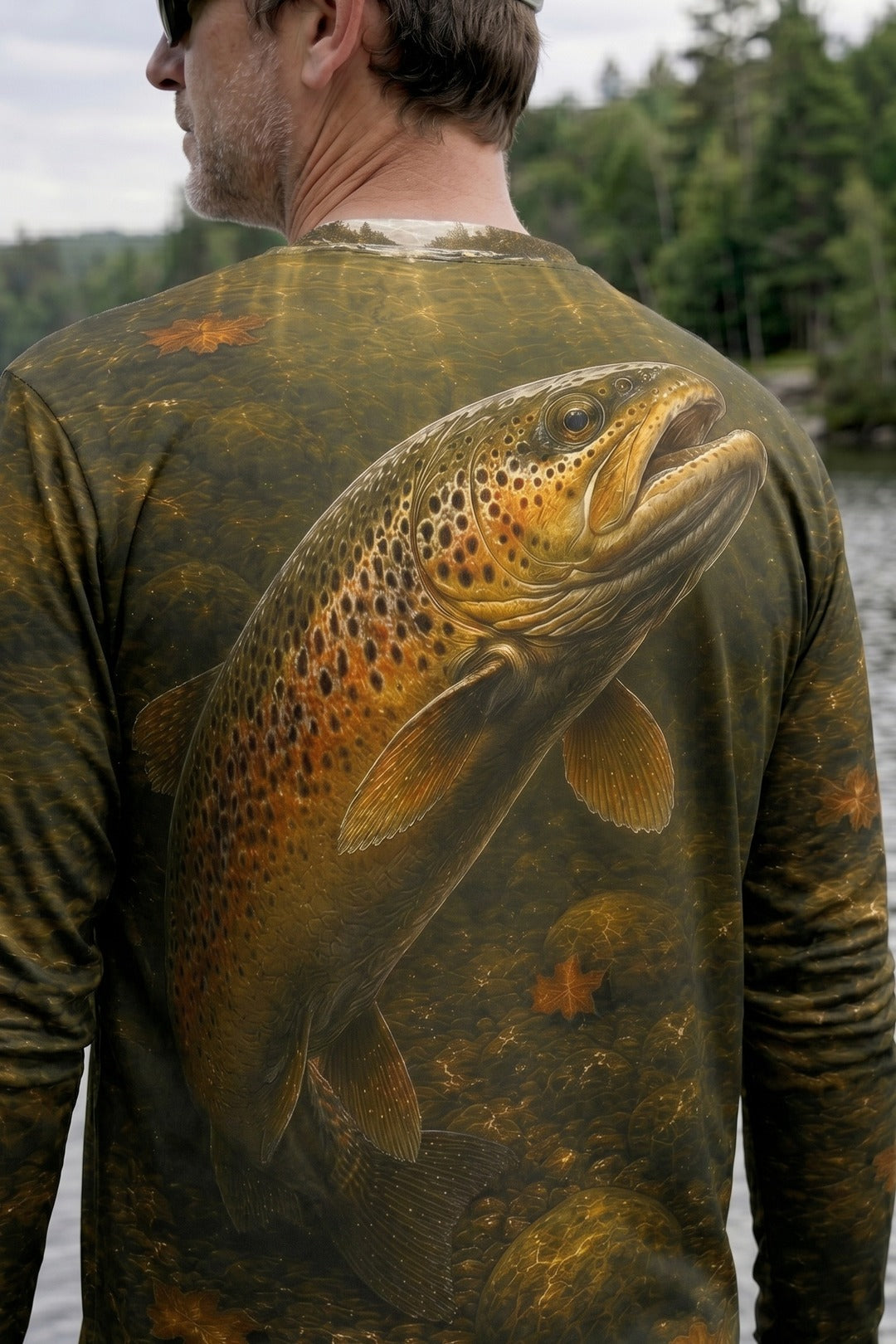 Performance Fishing Long Sleeve - Autumn River Brown Trout - RT09 lifestyle artwork zoom
