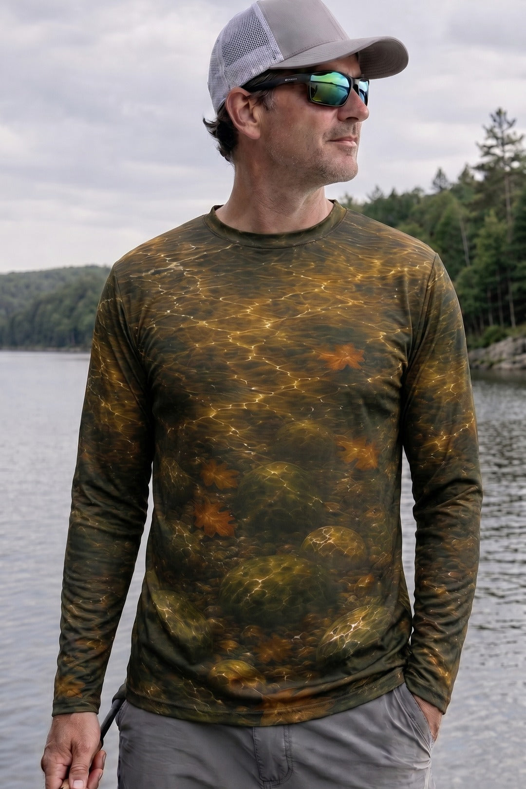 Performance Fishing Long Sleeve - Autumn River Brown Trout - RT09 lifestyle opposite side