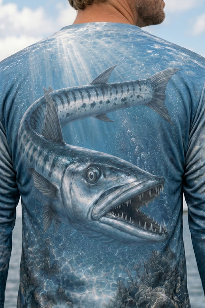 Performance Fishing Long Sleeve - Barracuda Reef Phantom - AOF47 lifestyle artwork zoom