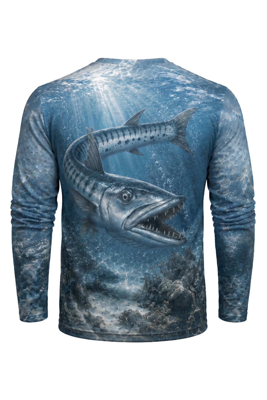 Performance Fishing Long Sleeve - Barracuda Reef Phantom - AOF47 mockup artwork side