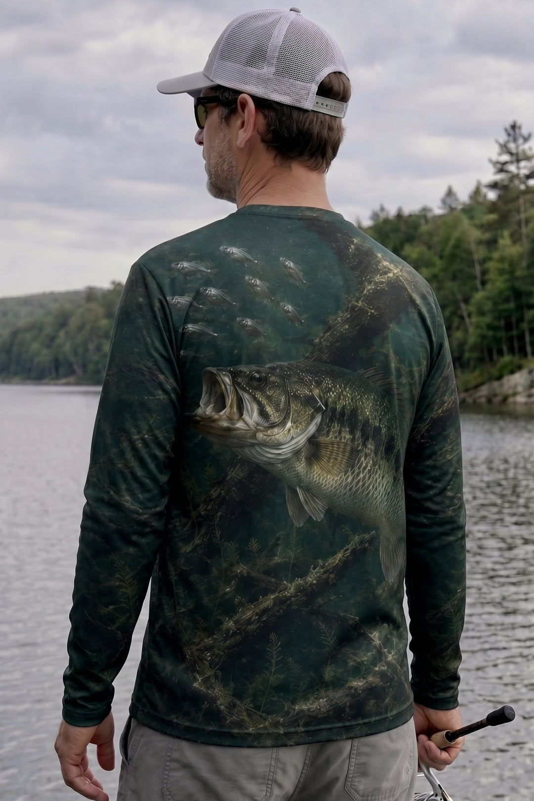 Performance Fishing Long Sleeve - Bass Ambush - RB01 lifestyle artwork side