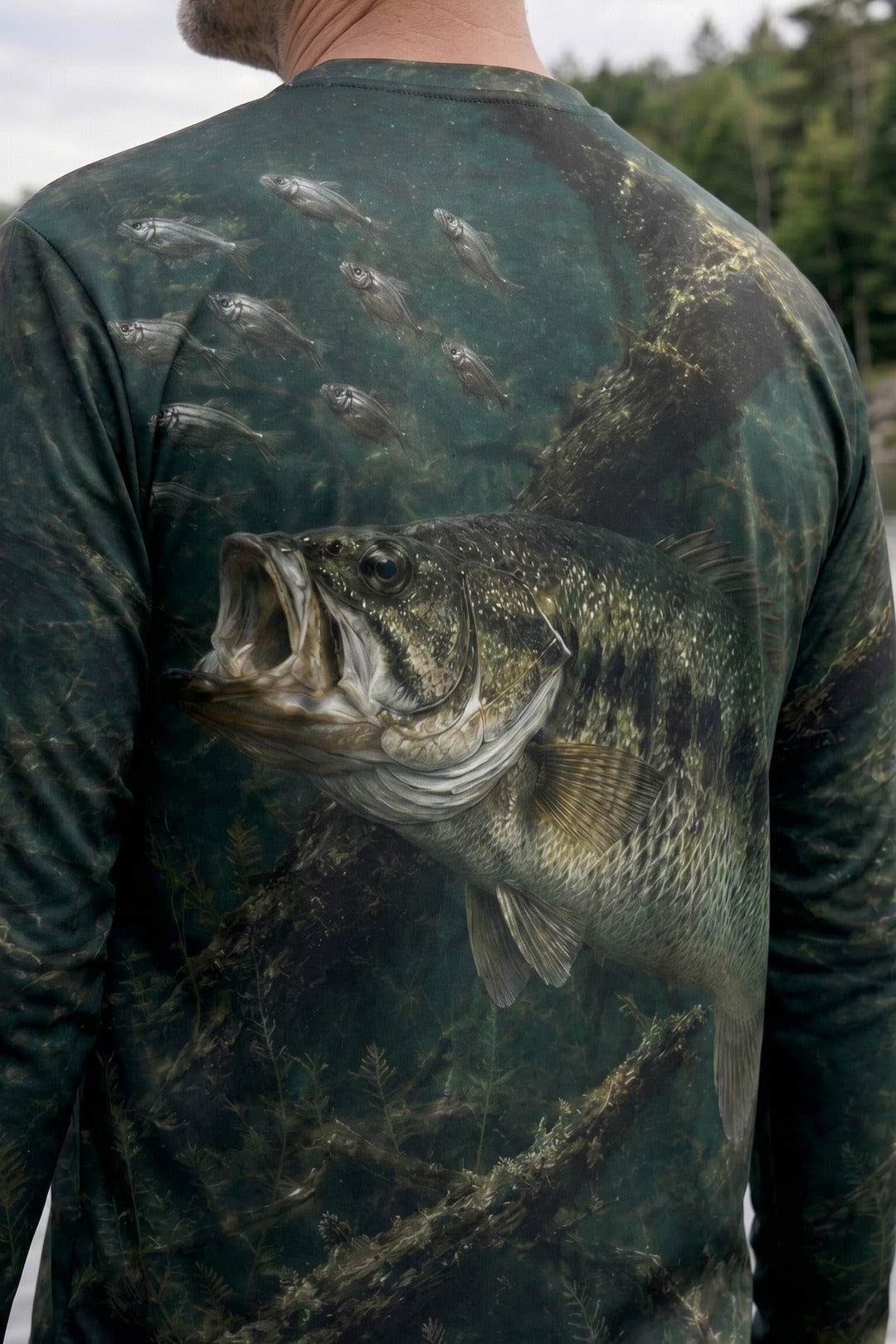 Performance Fishing Long Sleeve - Bass Ambush - RB01 lifestyle artwork zoom