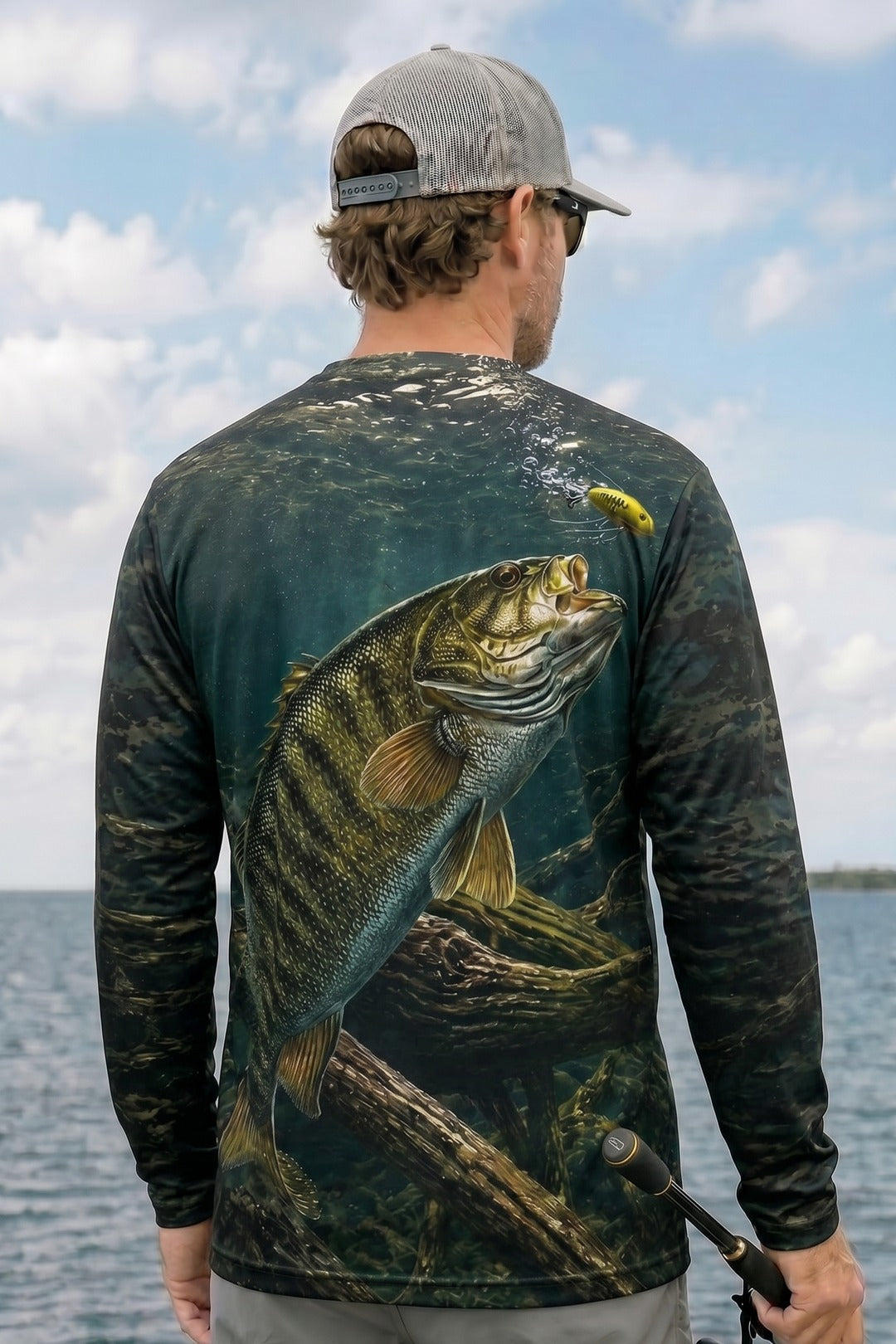 Performance Fishing Long Sleeve - Bass Lure Strike - RB02 lifestyle artwork side