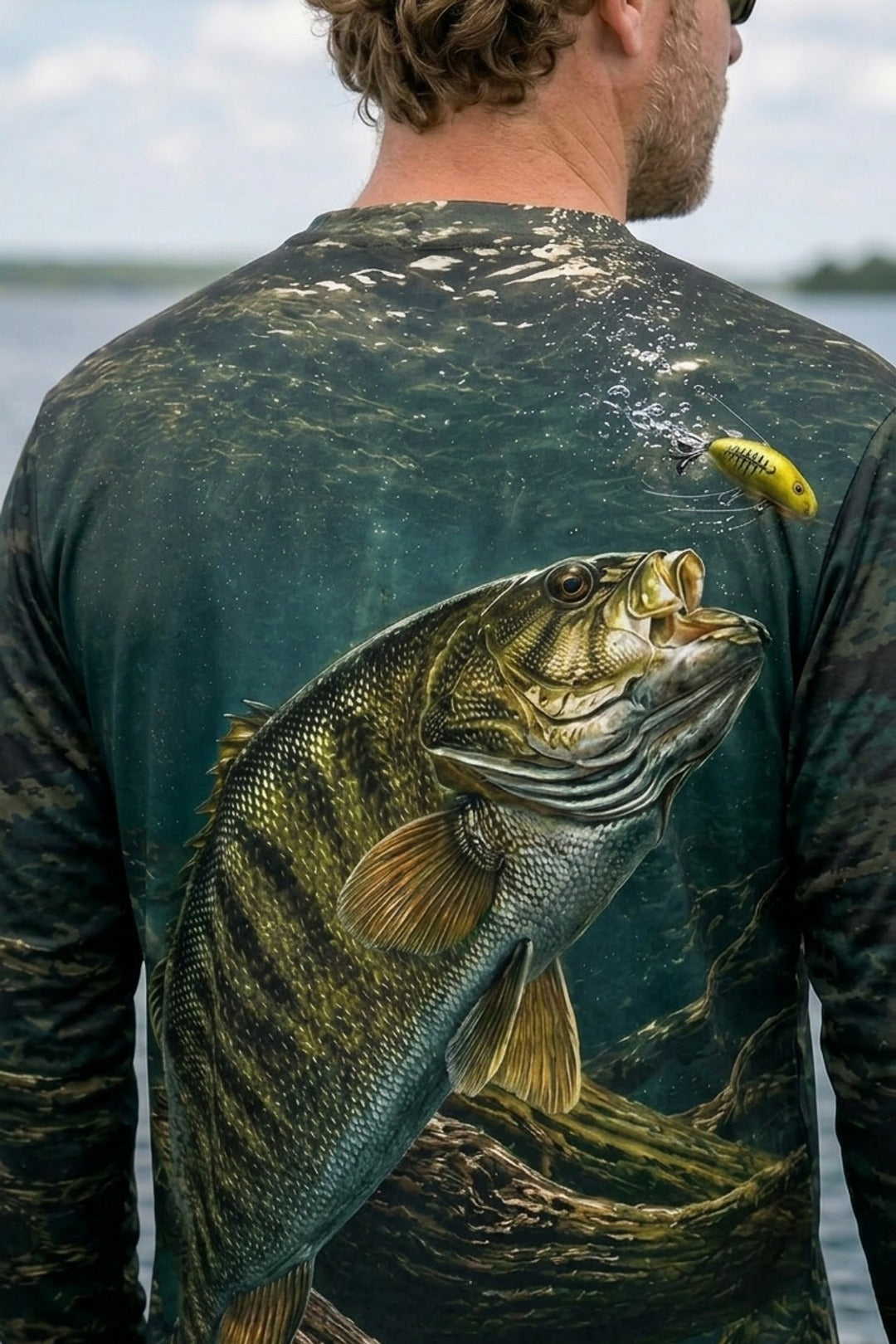 Performance Fishing Long Sleeve - Bass Lure Strike - RB02 lifestyle artwork zoom