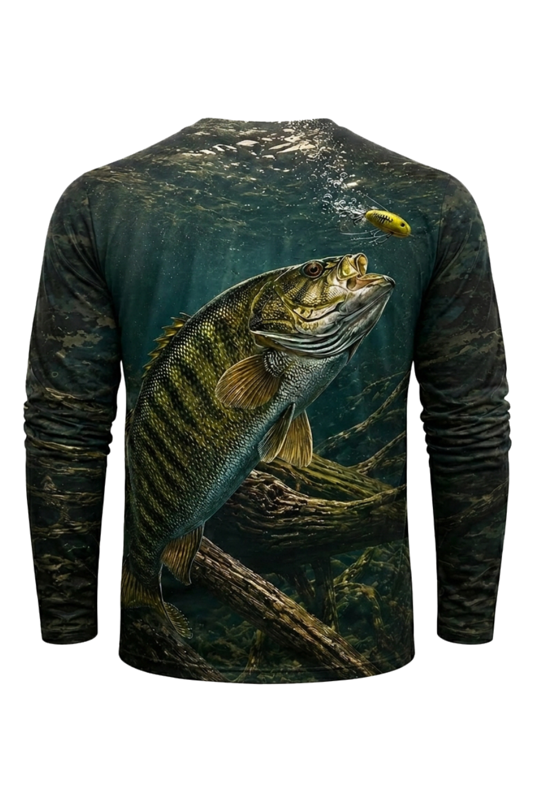 Performance Fishing Long Sleeve - Bass Lure Strike - RB02 mockup artwork side