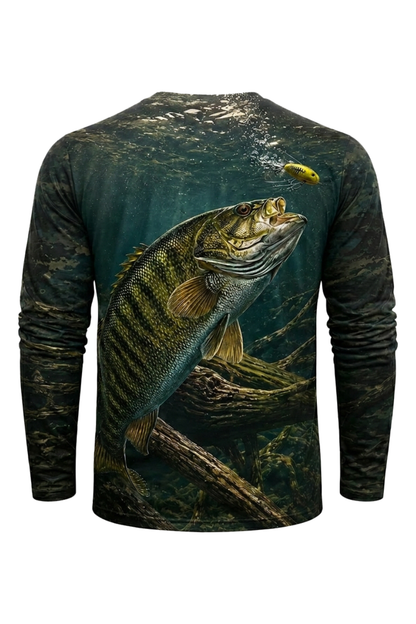 Performance Fishing Long Sleeve - Bass Lure Strike - RB02 mockup artwork side