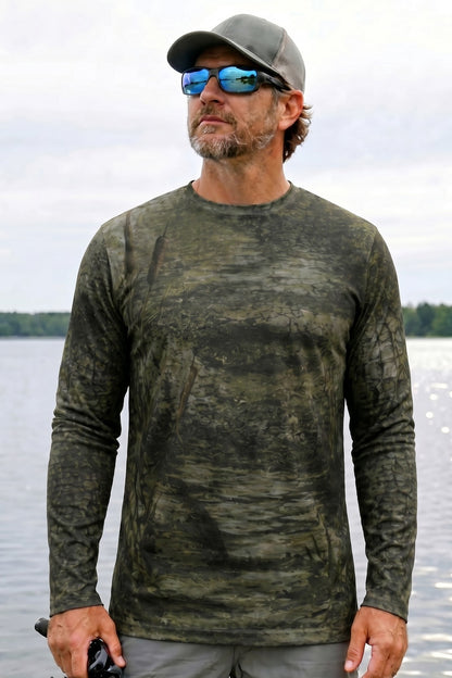 Performance Fishing Long Sleeve - Bayou Ambush Gator - AOF113 lifestyle opposite side