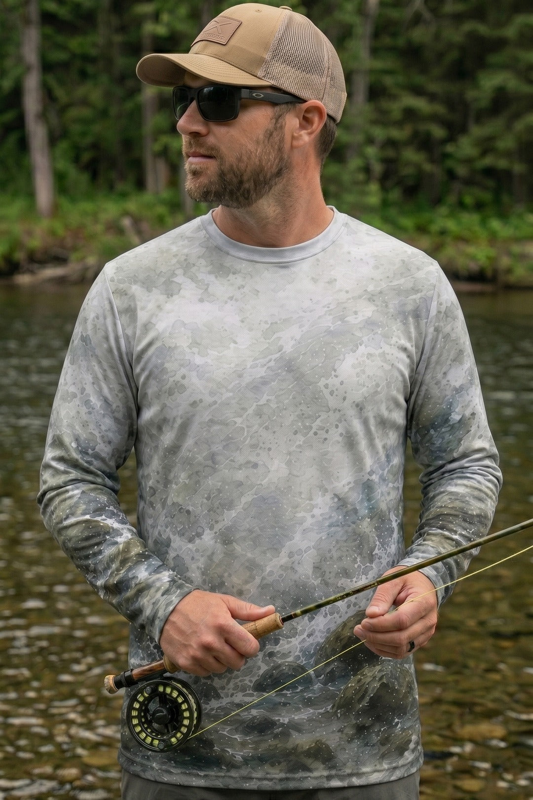 Performance Fishing Long Sleeve - Bear & Trout  - AOF89 lifestyle opposite side