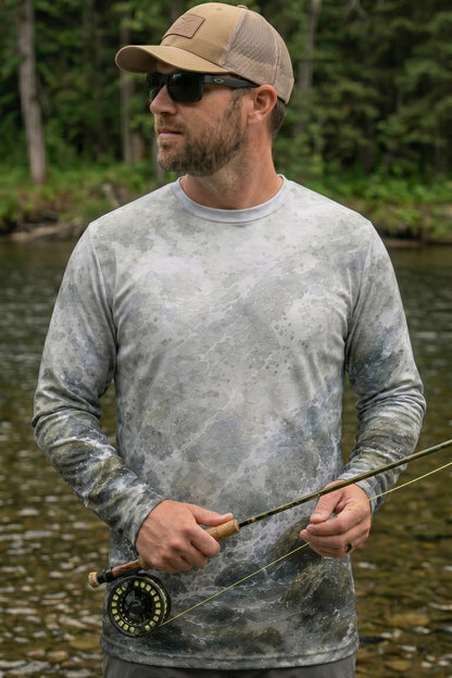 Performance Fishing Long Sleeve - Bear & Trout  - AOF89 lifestyle opposite side