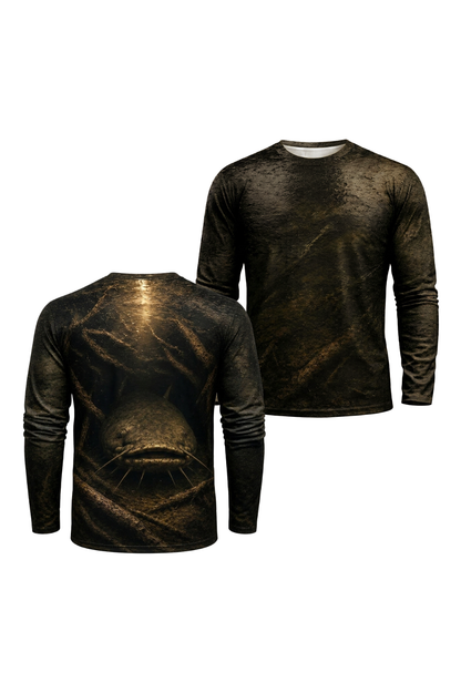 Performance Fishing Long Sleeve - Blackwater Catfish Lair - RFC13 two shirts front artwork