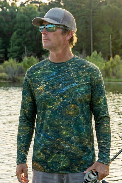Performance Fishing Long Sleeve - Blue Current Brown Trout - RT22 lifestyle opposite side