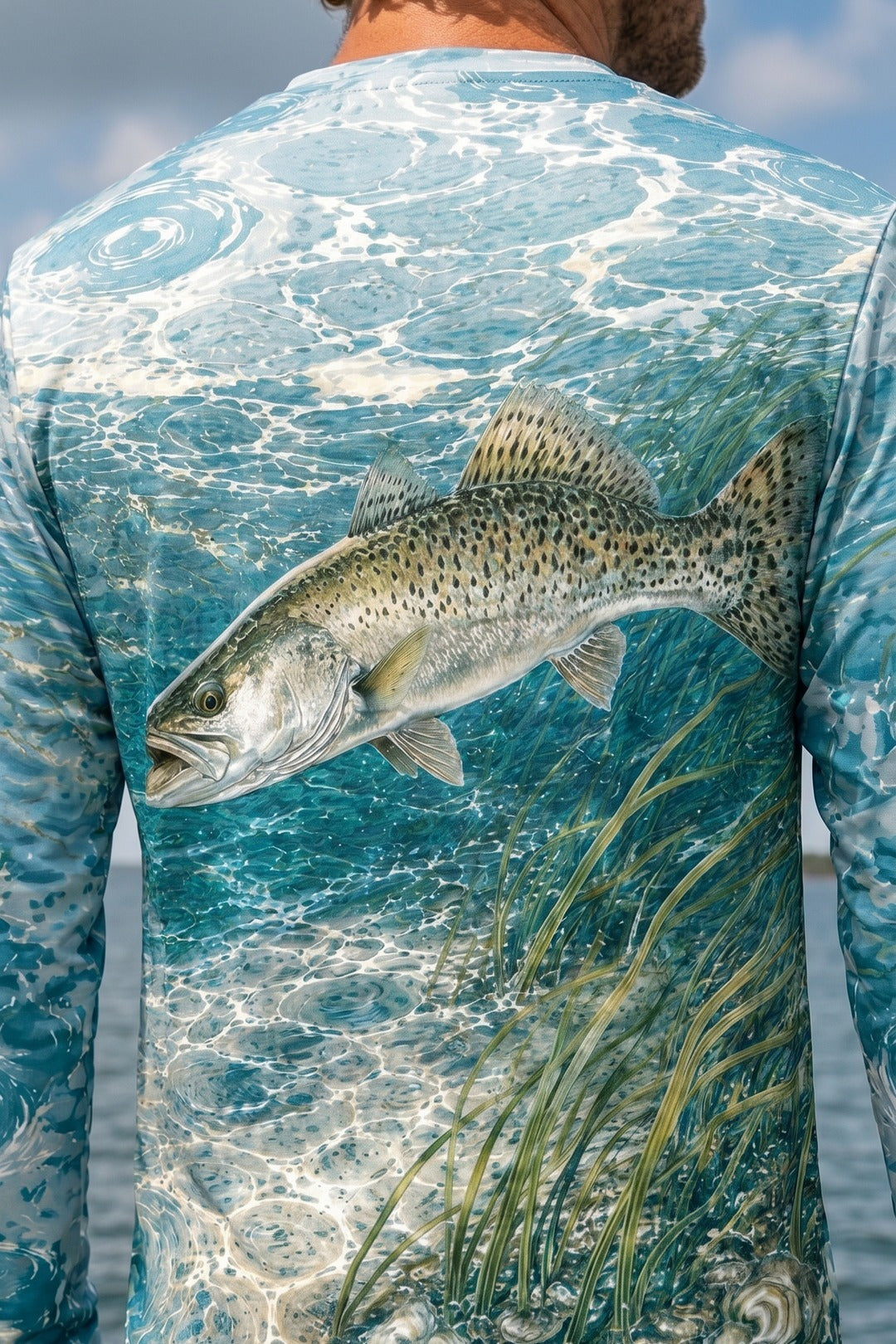 Performance Fishing Long Sleeve - Blue Current Speckled Trout - RT06 lifestyle artwork zoom