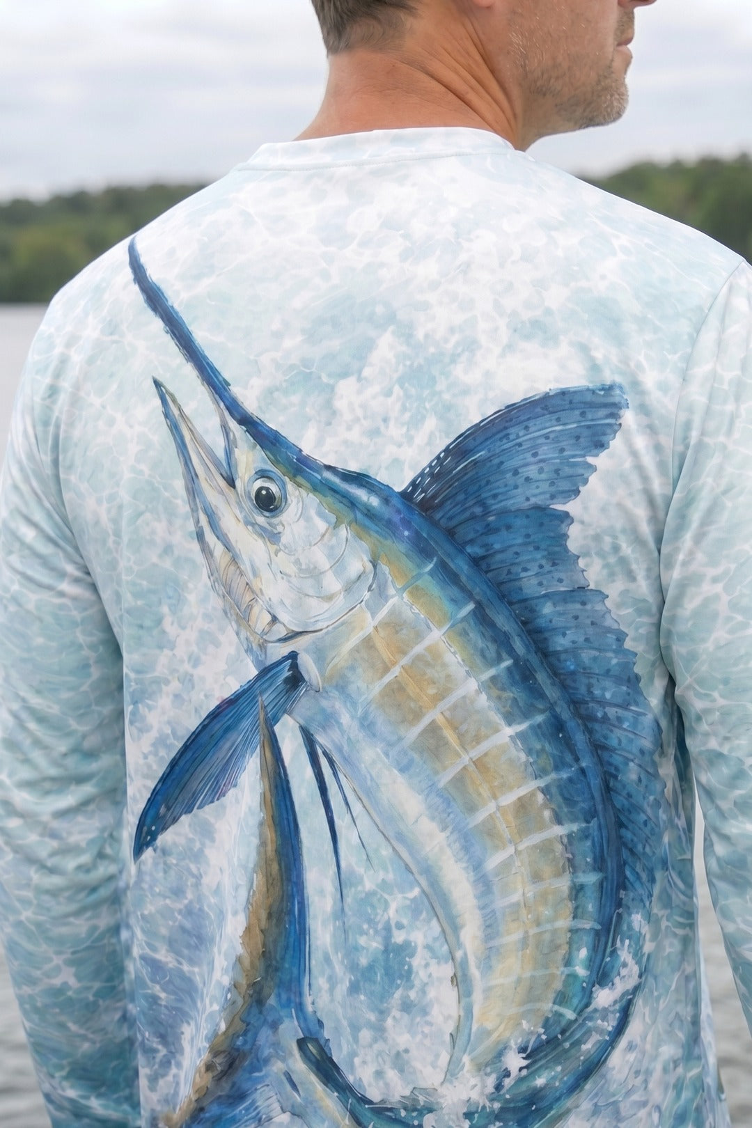 Performance Fishing Long Sleeve - Blue Surge Marlin - AOF113 lifestyle artwork zoom