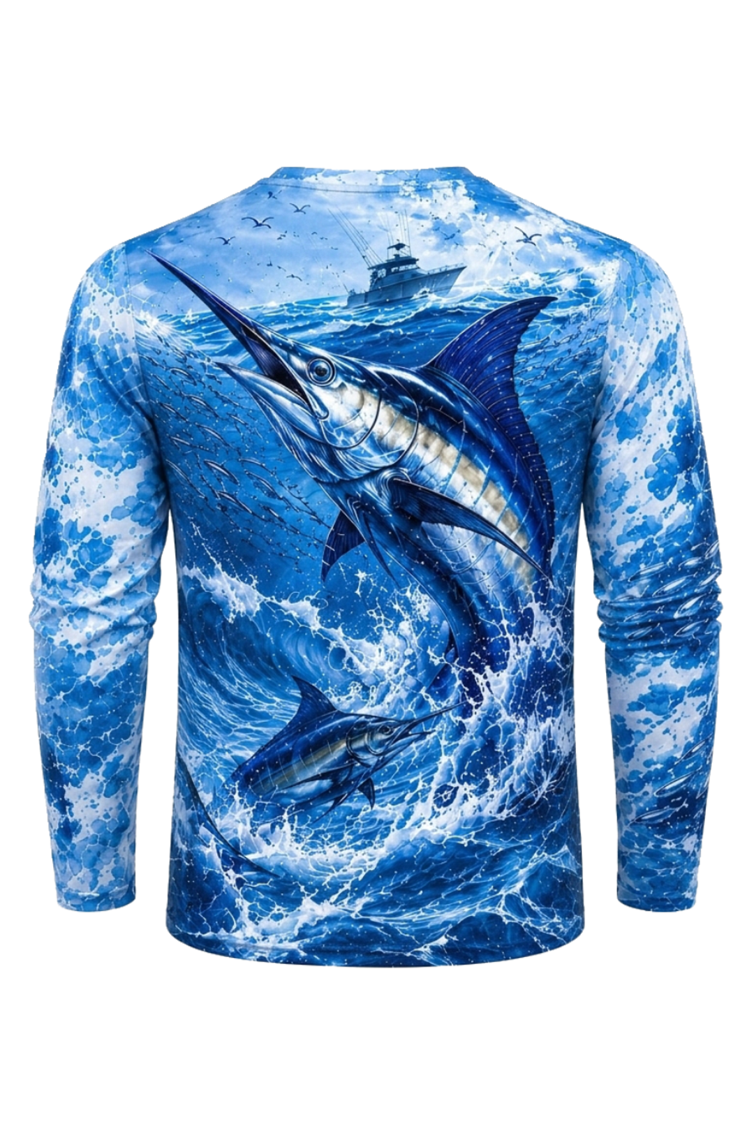 Performance Fishing Long Sleeve - Bluewater Marlin Strike - RS11 mockup artwork side