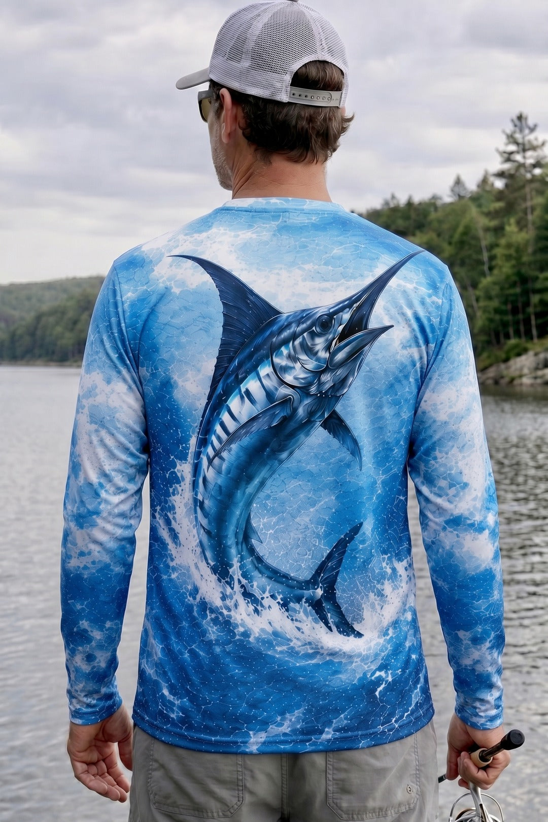 Performance Fishing Long Sleeve - Bluewater Marlin Surge - RS10 lifestyle artwork side