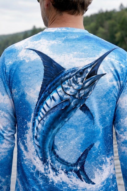 Performance Fishing Long Sleeve - Bluewater Marlin Surge - RS10 lifestyle artwork zoom